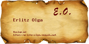 Erlitz Olga névjegykártya